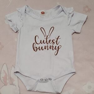 Easter Cutest Bunny Pale Blue Baby One-Piece Bodysuit